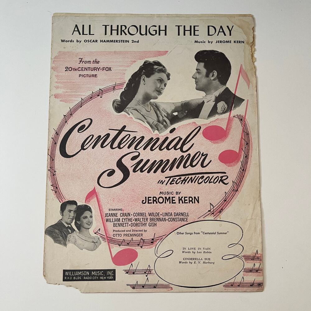 All Through The Day Oscar Hammerstein J. Kern 1946 Antique Sheet Music SV24-4